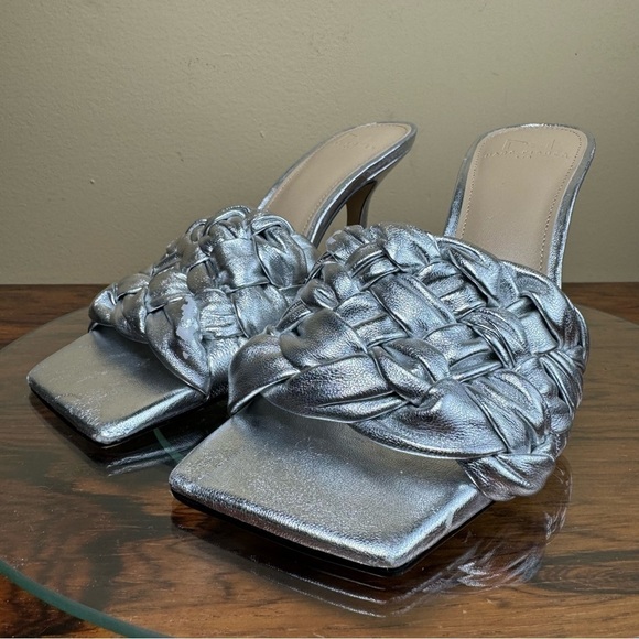 Marc Fisher Draya Square Toe Slide in silver - Picture 5 of 16